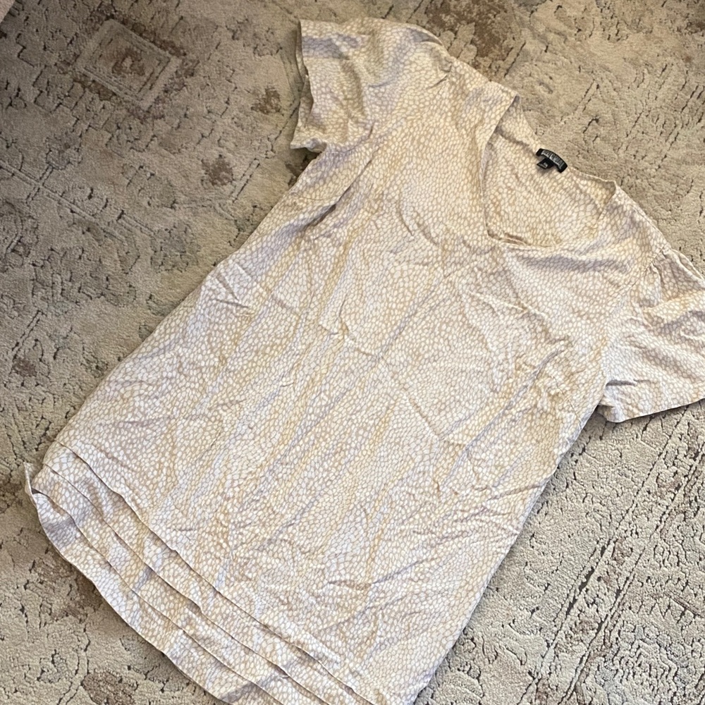 Nicole Miller linen Cream Short Sleeve dress